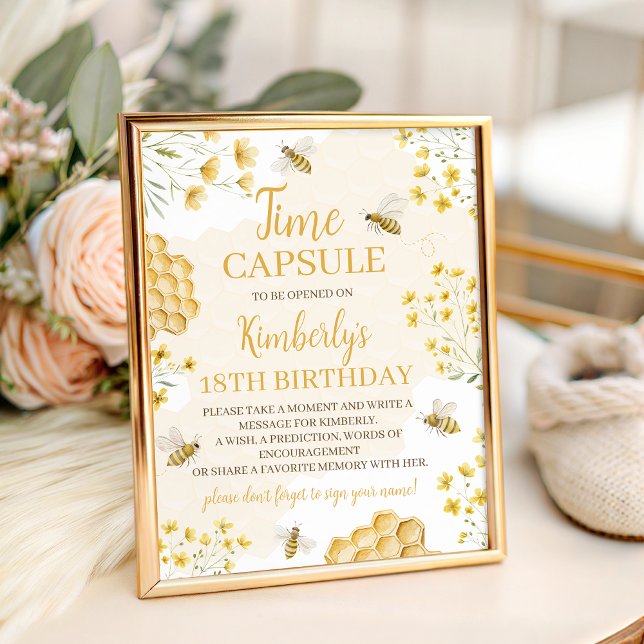 Signe De Table Little Honey 1st Birthday Capsule Sign (Créateur téléchargé)