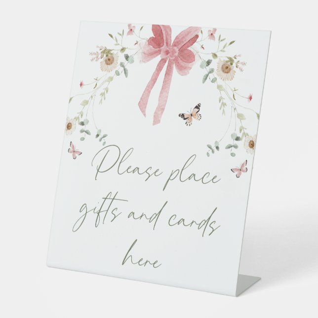 Signe De Table Little Wildflower Butterfly Girl Baby Shower (Recto)