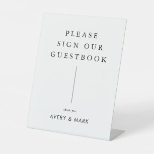 Signe De Table Livre d'hôtes minimaliste moderne pour Mariage