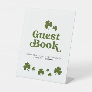 Signe De Table Livre d'hôtes St. Patrick's Day Shamrock vert