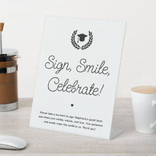 Signe De Table Livre d'invité de la fête de graduation simple per