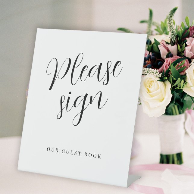 Signe De Table Livre d'invité mariage simple en écriture moderne (Créateur téléchargé)