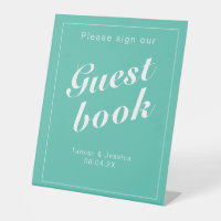 Livre d'or Aqua & White Modern Minimalist