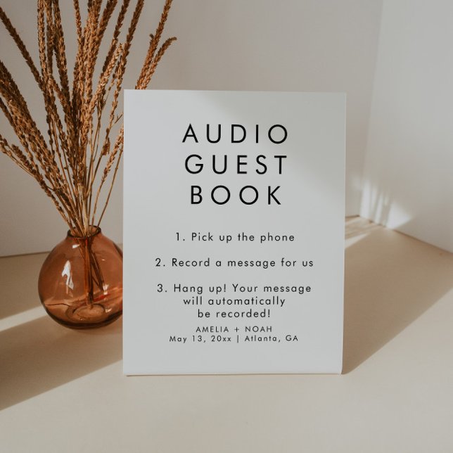 Signe De Table Livre d'or audio simple et élégant pour mariage (Créateur téléchargé)