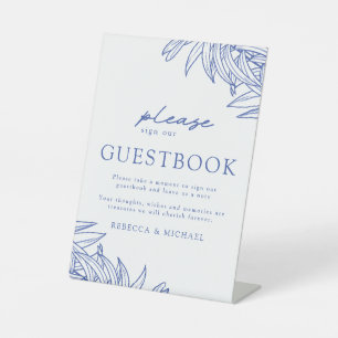 Signe De Table Livre d'or Bleu simple