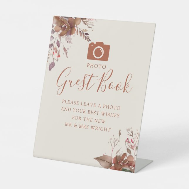 Signe De Table Livre d'or de mariage automne Photo (Recto)