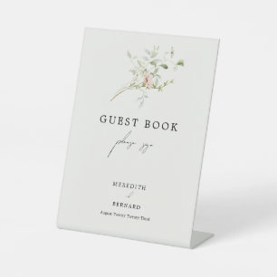 Signe De Table Livre d'or de mariage aux fleurs sauvages rustique