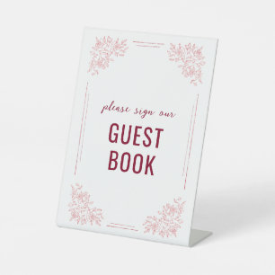 Signe De Table Livre d'or de mariage botanique de Bourgogne