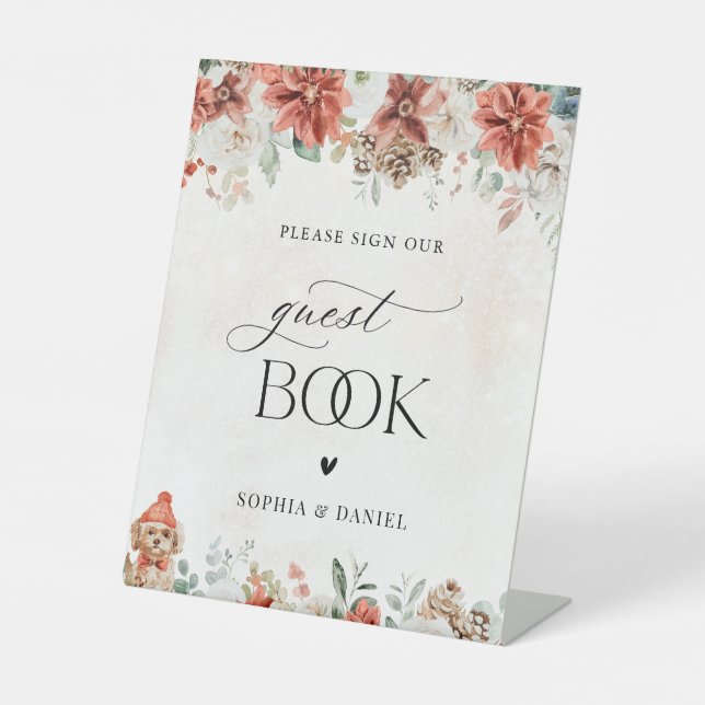 Signe De Table Livre d'or de mariage d'hiver (Recto)