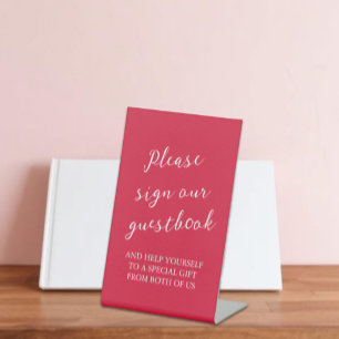 Signe De Table Livre d'or de mariage et cadeau souvenir Rouge Cer