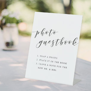 Signe De Table Livre d'or de mariage photo calligraphie moderne