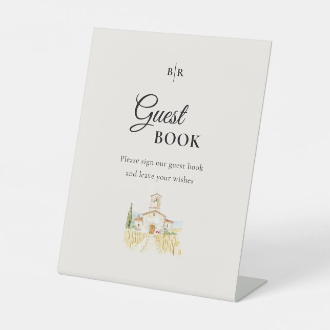 Signe De Table Livre d'or de mariage toscan (Recto)