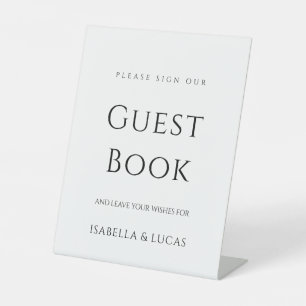 Signe De Table Livre d'or de script minimaliste moderne