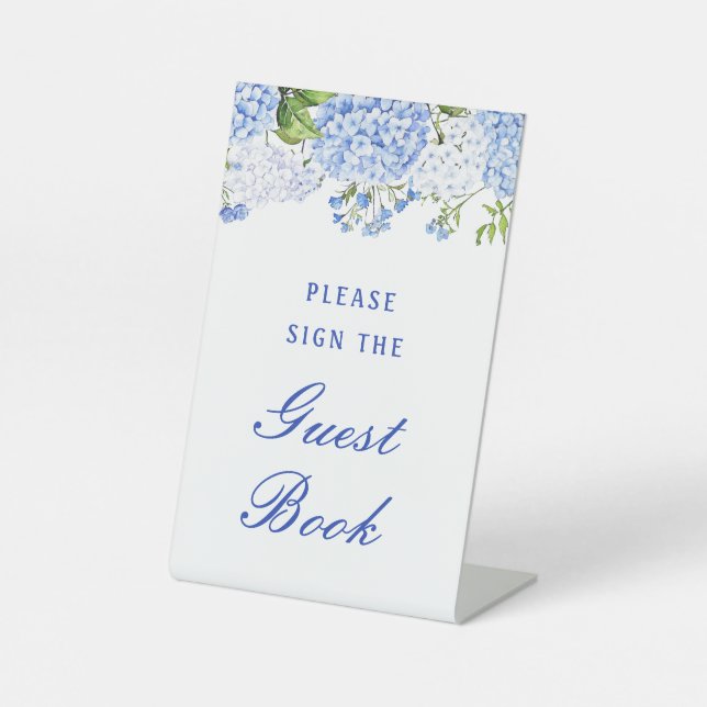 Signe De Table Livre d'or Hydrangea Bleu (Recto)