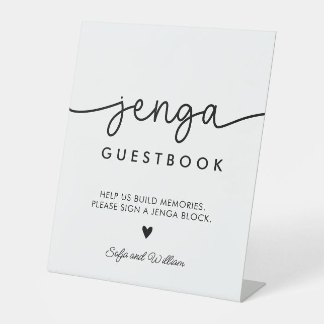 Signe De Table Livre d'or Jenga de mariage (Recto)