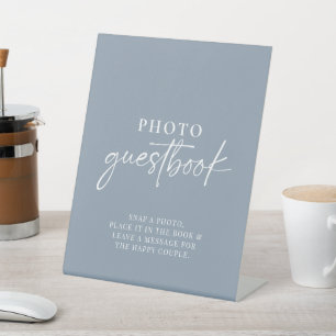 Signe De Table Livre d'or minimaliste Dusty Blue Modern Photo