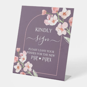 Signe De Table Livre d'or moderne Earthy Watercolor Floral Arch