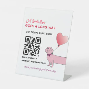 Signe De Table Livre d'or numérique de mariage QR Code pour maria