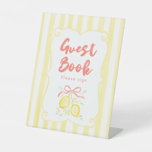 Signe De Table Livre d'or pour Baby Shower sur le thème des citro