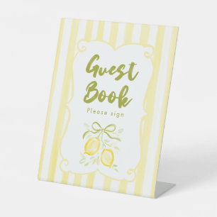 Signe De Table Livre d'or pour Baby Shower sur le thème du Citron