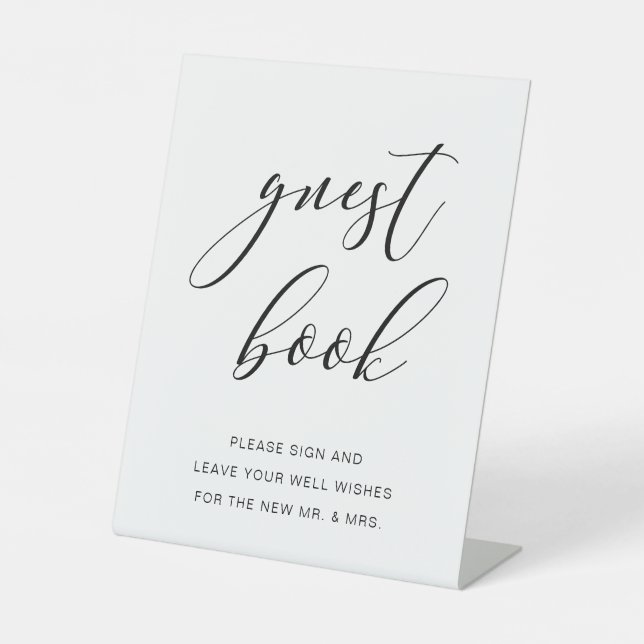 Signe De Table Livre d'or Russe moderne Mariage Script (Recto)