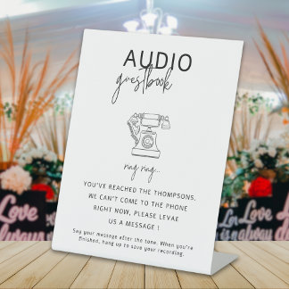 Signe De Table Livre d'or téléphonique audio de mariage minimal m