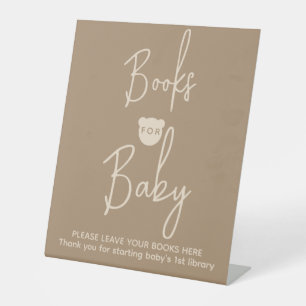 Signe De Table Livre minimaliste simple Ours Baby Shower pour béb