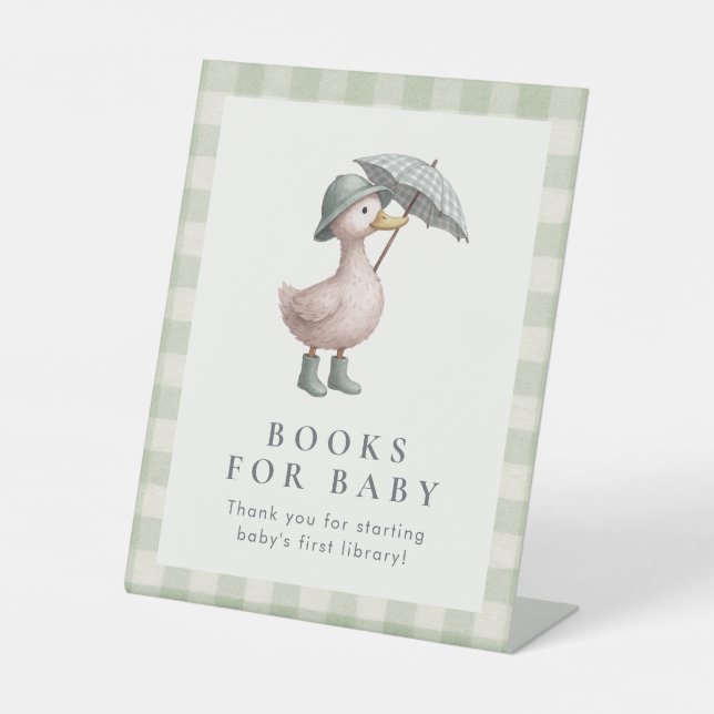 Signe De Table Livres Canards Pour Table Top de Baby Shower (Recto)