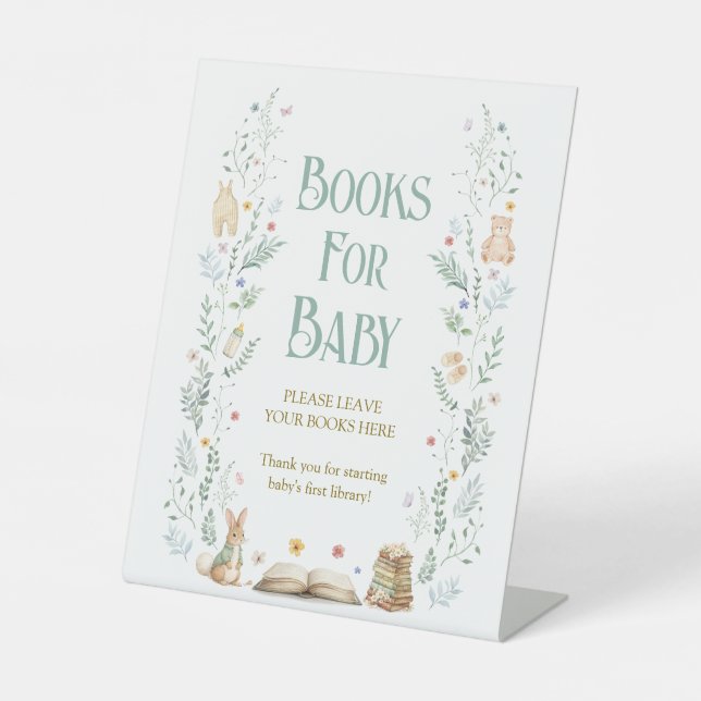 Signe De Table Livres de bébé pour la fête de bébé (Recto)