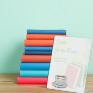 Signe De Table Livres de mariage Tea & Books pour la mariée