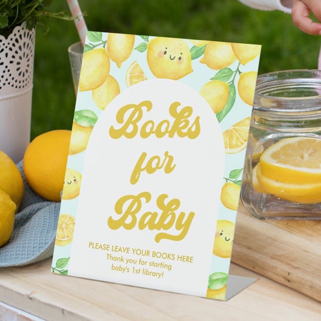 Signe De Table Livres en Baby shower citron pour bébé (Créateur téléchargé)