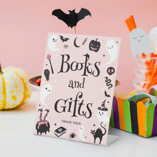Signe De Table Livres et cadeaux Baby showers d'Halloween rose