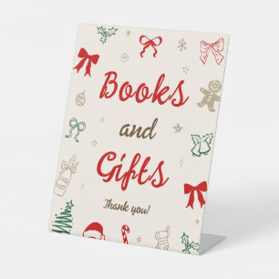Signe De Table Livres et Cadeaux de Bébé de Noël Dessinés à la Ma