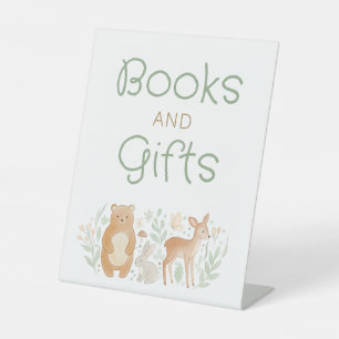 Signe De Table Livres et Cadeaux de la Forêt pour Baby Shower