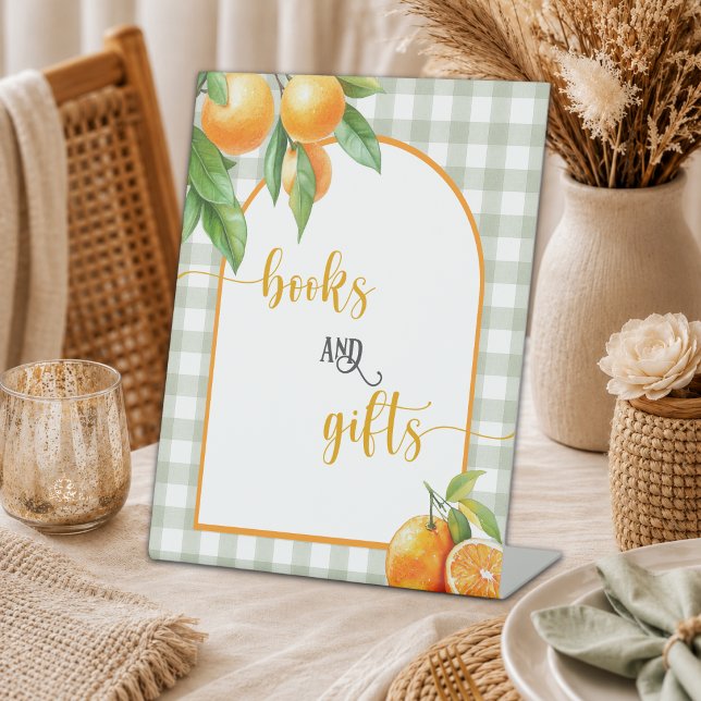 Signe De Table Livres et Cadeaux Oranges (Créateur téléchargé)