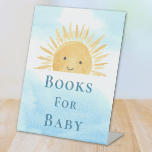 Signe De Table Livres Pour Bébé Baby shower À Thème Soleil