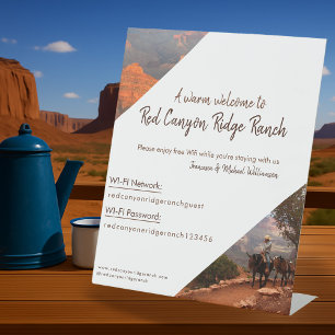 Signe De Table Location de vacances Guest WIFI & Welcome-Custom P