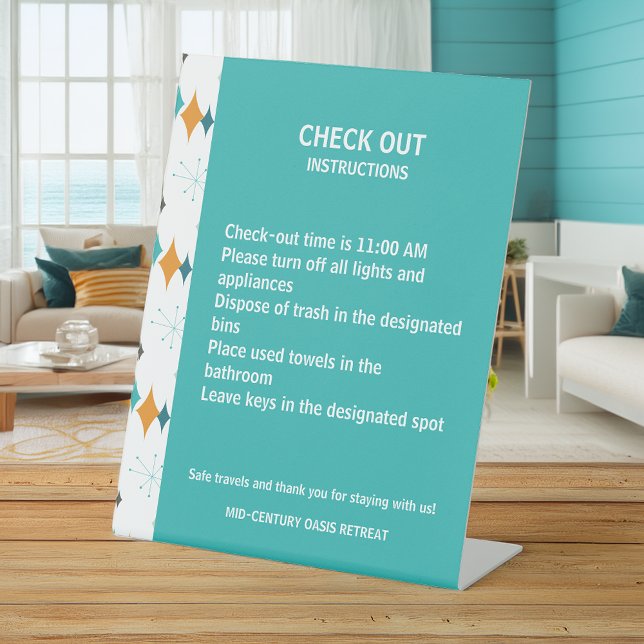 Signe De Table Location de vacances Retro Info de départ Retro St (Créateur téléchargé)