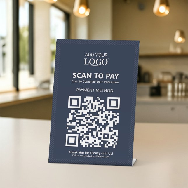Signe De Table Logo commercial Paiement mobile sans contact Navy  (Créateur téléchargé)