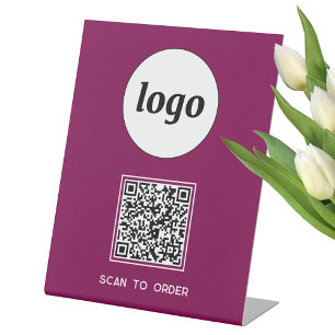 Signe De Table Logo de code QR Business Scan pour commander Magen
