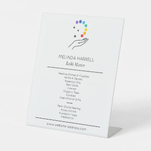 Signe De Table Logo de guérison Reiki, Massage Thérapie Blanc