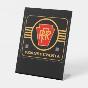 Signe De Table Logo de la ligne ferroviaire de Pennsylvanie noir
