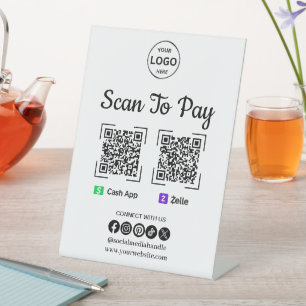 Signe De Table Logo de l'application de paiement QR Code pour Pay