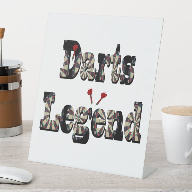 Signe De Table Logo de légende de fléchettes dimensionnel,   (In SItu)