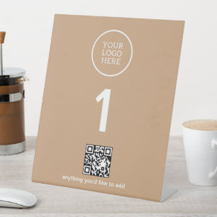 Signe De Table Logo de l'entreprise avec code QR