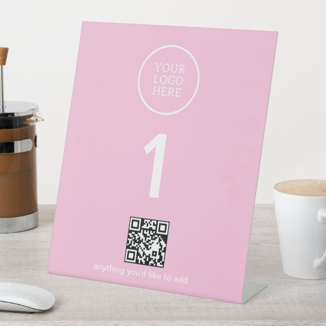 Signe De Table Logo de l'entreprise avec code QR (In SItu)