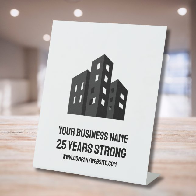 Signe De Table Logo de l'entreprise célébrant # ans sur mesure (Créateur téléchargé)