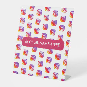 Signe De Table logo de l'entreprise personnalisé instagram arrièr