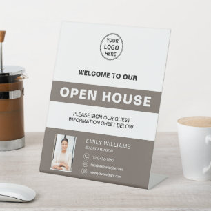 Signe De Table Logo de l'immobilier Open House Bienvenue