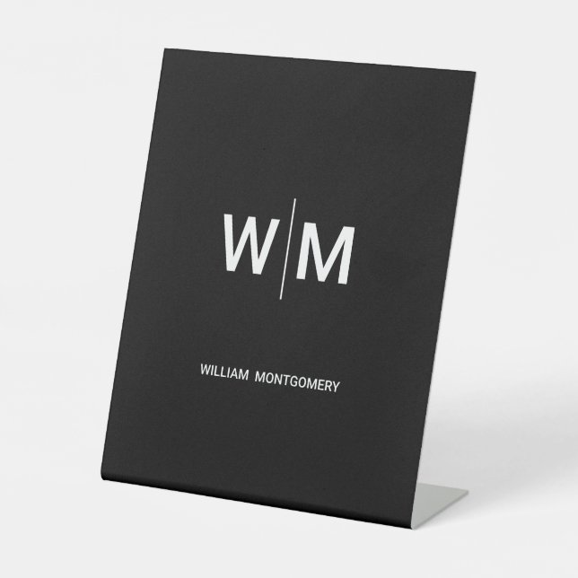 Signe De Table Logo de marque noire | Entreprise (Recto)